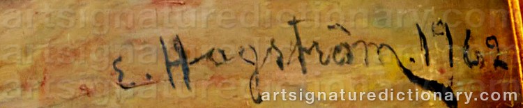 Authentic signature by Emil HAGSTRÖM on Painting/Watercolour artwork