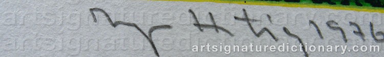 Authentic signature by Ingvar HURTIG on artwork