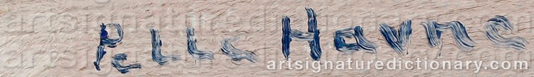 Authentic signature by Per ‘Pelle’ HAVNE on  artwork