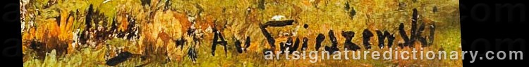 Authentic signature by Alexander SWIESZEWSKI on  artwork