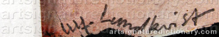 Authentic signature by Ulf LUNDKVIST on  artwork
