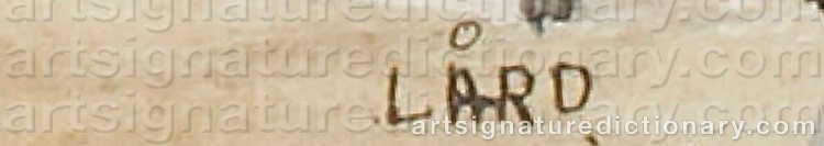 Authentic signature by Gottfrid LÅRD on  artwork