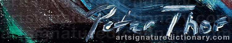 Authentic signature by Peter Thor GUNNARSSON on artwork
