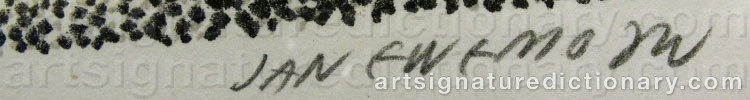 Authentic signature by Jan EWEMO on artwork