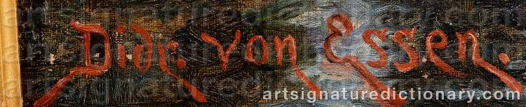 Authentic signature by Didrik Von ESSEN on  artwork