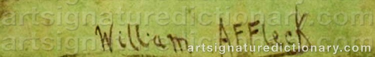 Authentic signature by William AFFLECK on  artwork