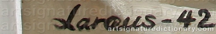 Authentic signature by Lars-Olov LARAEUS on artwork