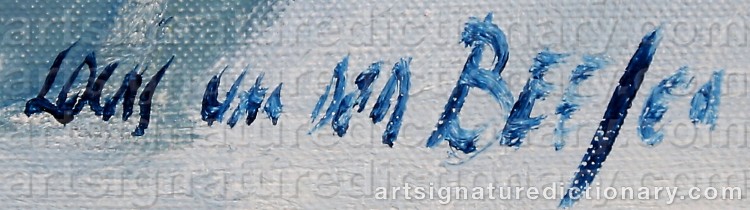 Authentic signature by Louis Van Der BEESEN on Painting/Watercolour artwork