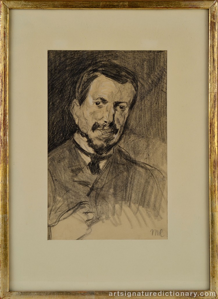 Close-up details showing Max LIEBERMANN signature forgery characteristics