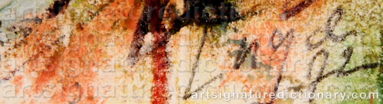 Authentic signature by Leif LAGE on  artwork