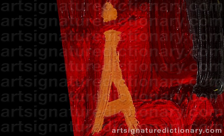 Authentic signature by Charlotte ÅGÅRD on artwork