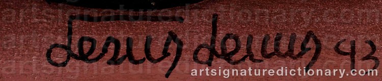 Authentic signature by Jesus Mariano LEUUS on Painting/Watercolour artwork