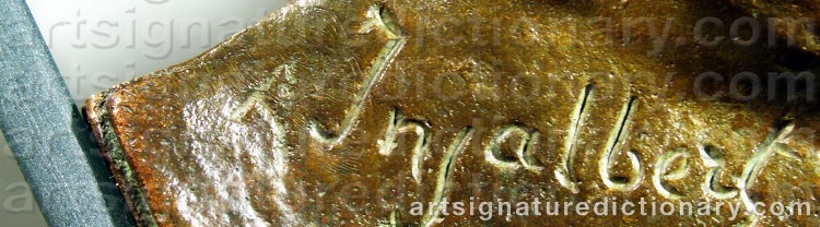 Authentic signature by Jean-Antoine INJALBERT on  artwork