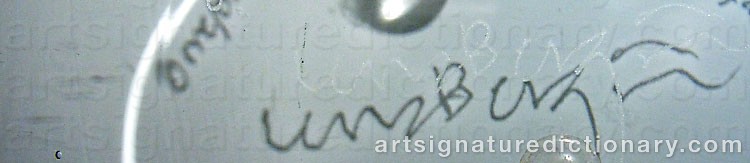 Authentic signature by Lena BERGSTRÖM on  artwork