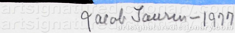 Authentic signature by Jacob LAWRENCE on artwork