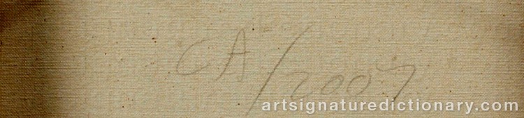 Authentic signature by Caetano De ALMEIDA on Painting/Watercolour artwork