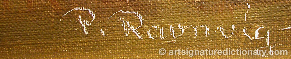 Authentic signature by Paul RAVNVIG on artwork