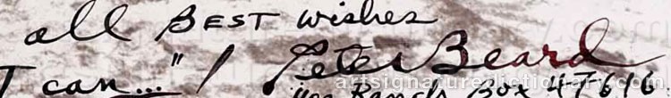 Authentic signature by Peter Hill BEARD on  artwork