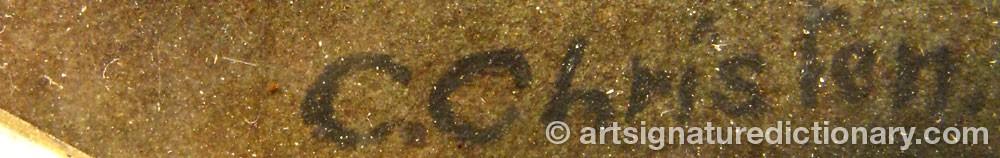 Authentic signature by C. CHRISTEN on artwork
