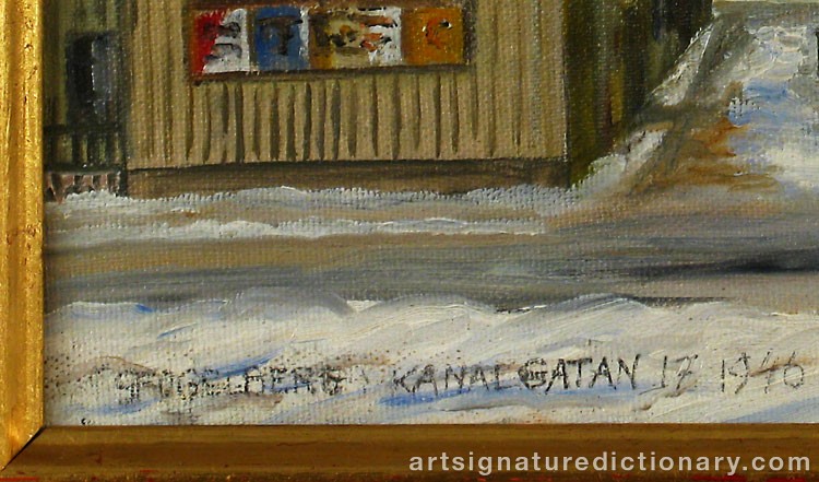 Close-up details showing Gustaf FOGELBERG signature forgery characteristics