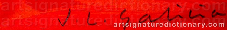 Authentic signature by Jose Luis GALICIA on  artwork