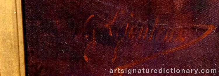Authentic signature by Jules Gontran LEJOUTEUX on  artwork