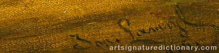 Authentic signature by Josef LANGL on artwork
