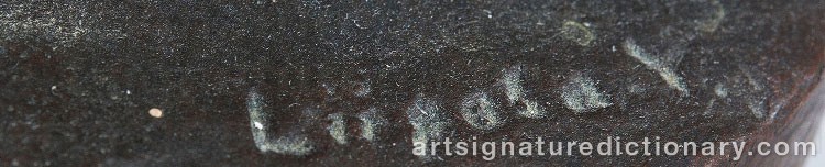 Authentic signature by Yrjö LIIPOLA on  artwork