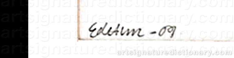 Authentic signature by Thomas EDETUN on Painting/Watercolour artwork