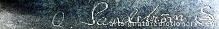 Authentic signature by Anders SANDSTRÖM on artwork