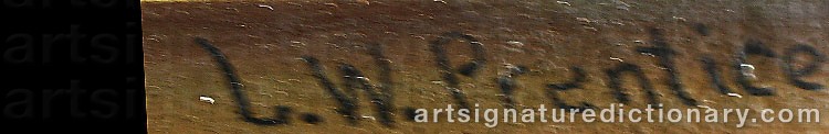 Authentic signature by Levi Wells PRENTICE on artwork