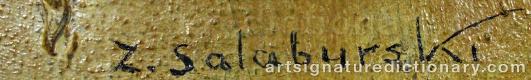 Authentic signature by Zdzislaw SALABURSKI on  artwork