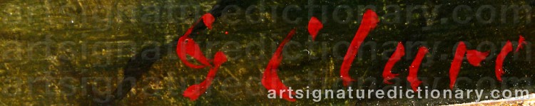 Authentic signature by George CLARE on  artwork