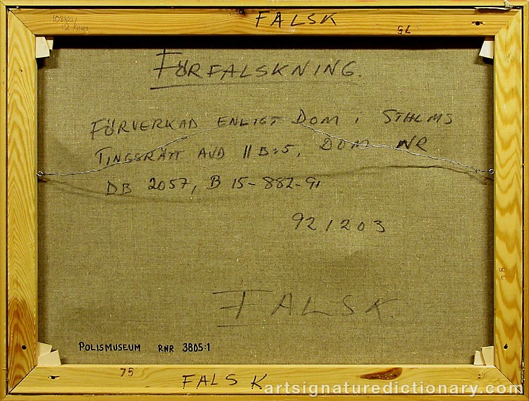 Close-up details showing Bengt LINDSTRÖM signature forgery characteristics