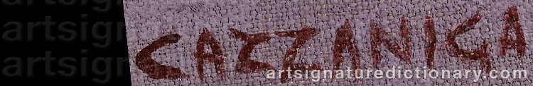 Authentic signature by Giancarlo CAZZANIGA on  artwork