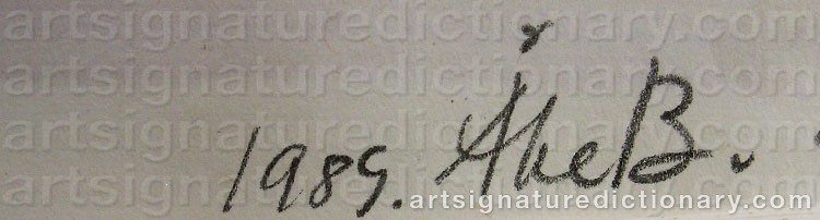 Authentic signature by Åke BERGQUIST on artwork
