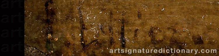 Authentic signature by Louis LOTTIER on  artwork