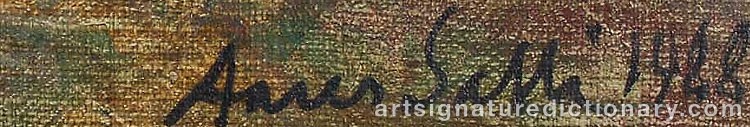 Authentic signature by Aares SALLI on Painting/Watercolour artwork