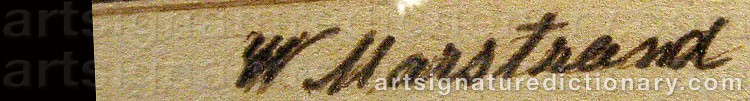 Authentic signature by Wilhelm Von MARSTRAND on  artwork