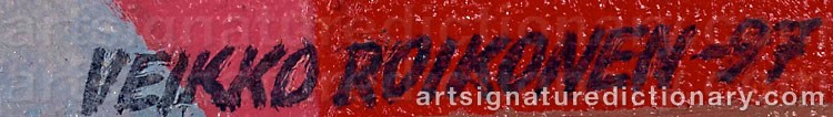 Authentic signature by Veikko ROIKONEN on artwork