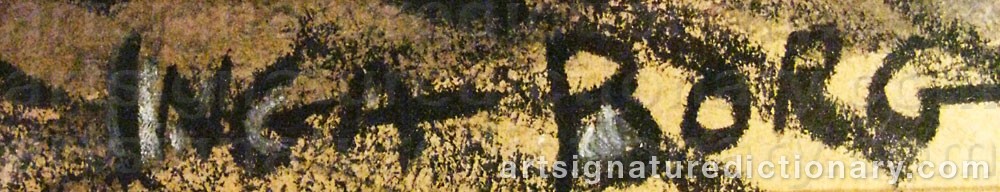 Authentic signature by Inga BORG on  artwork