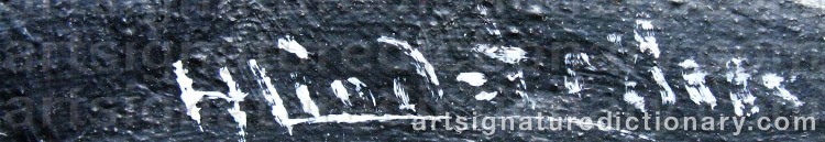Authentic signature by Hubert LINDSTRÖM on  artwork