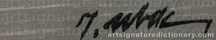 Authentic signature by Raoul UBAC on artwork