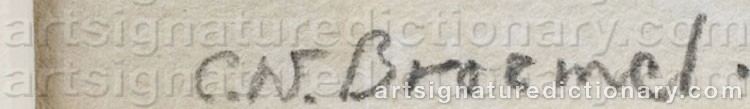 Authentic signature by Carl William BROEMEL on  artwork