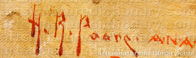 Authentic signature by Henry Rankin POORE on Painting/Watercolour artwork