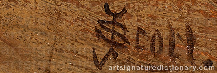 Authentic signature by John SCOTT on  artwork