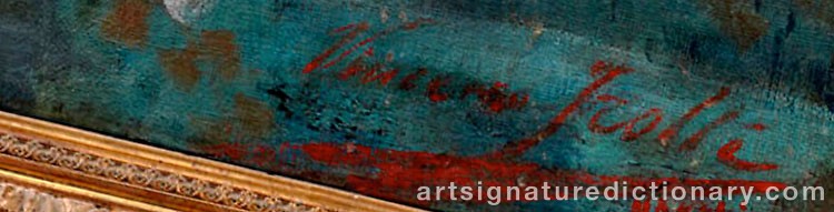 Authentic signature by Vincenzo IROLLI on Painting/Watercolour artwork