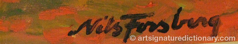 Authentic signature by Nils FORSBERG on  artwork