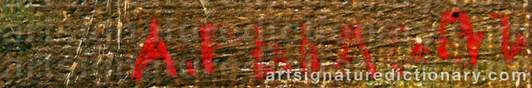 Authentic signature by Arkadi Alexandrovich RYLOV on  artwork