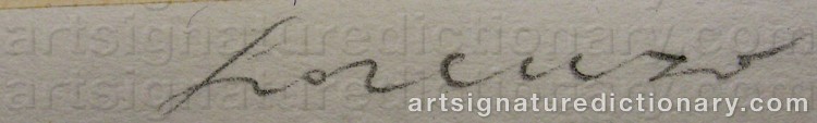 Authentic signature by Lorenzo BONECHI on  artwork